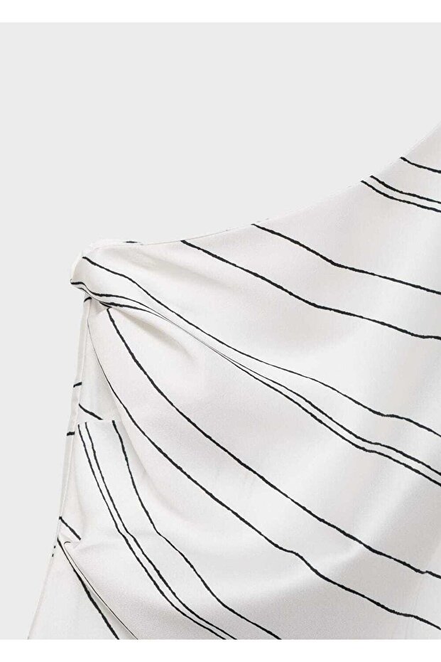 Çizgili asimetrik bluz - 6