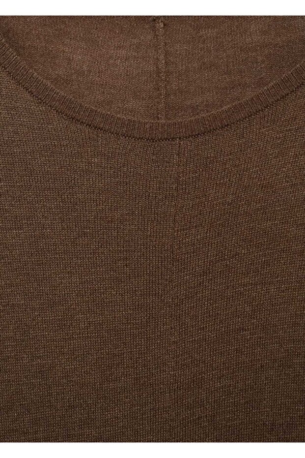 Eteği asimetrik triko elbise - 5