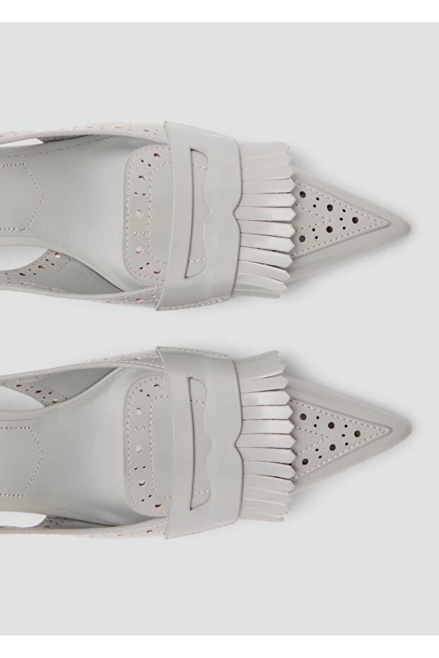 Püsküllü topuklu ayakkabı - 5