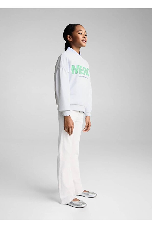 Mesajlı pamuklu sweatshirt - 2