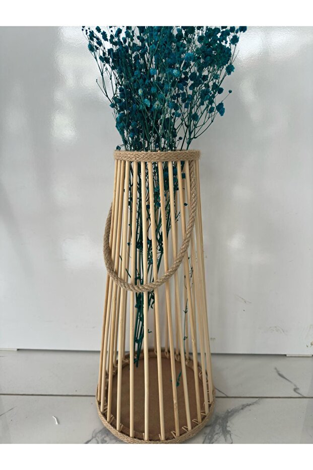 DEKORATİF AHŞAP HALATLI BAMBU ÇUBUKLU VAZO - 2
