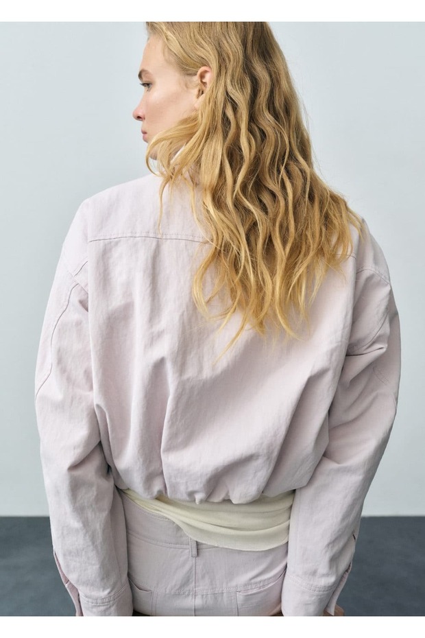 Volanlı denim mont - 4