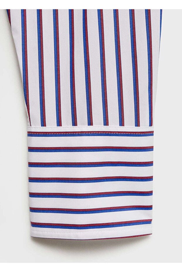 Çizgili crop gömlek - 5