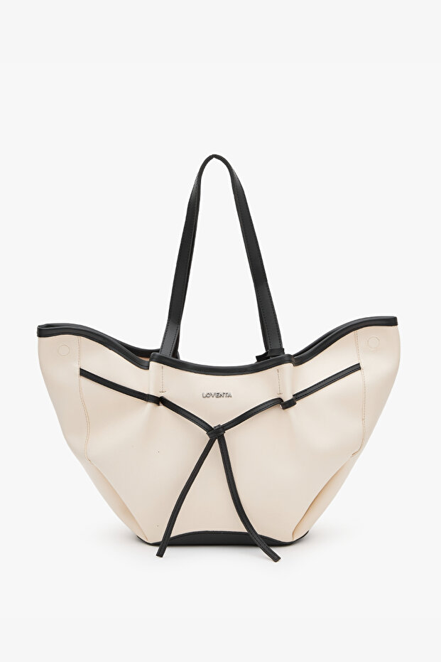 Large Tote Bag Beige & Black Niesha
