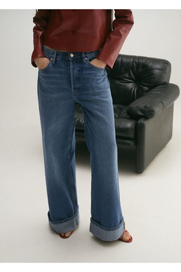 Wideleg Jean with Rolled Hems