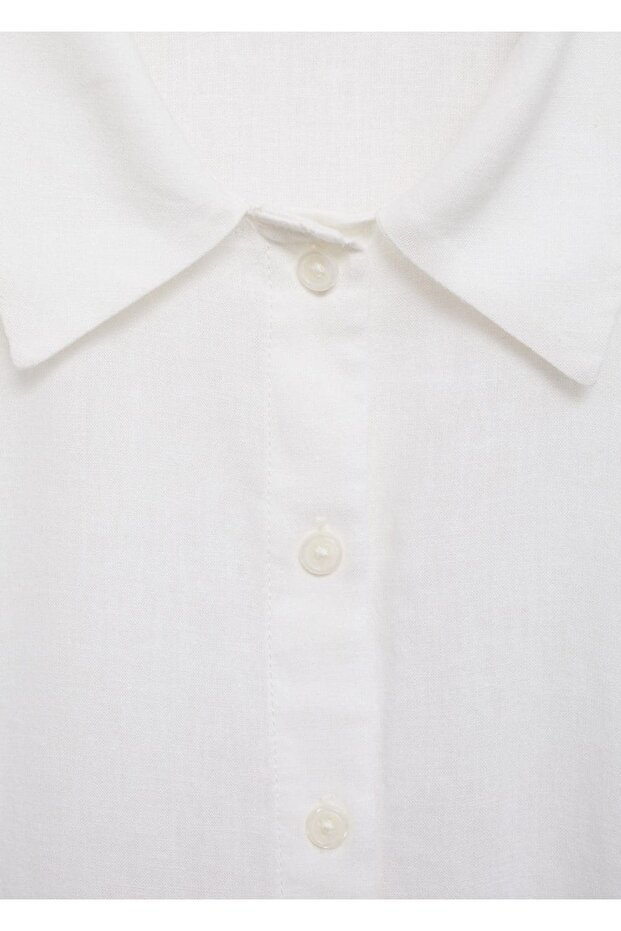 Dökümlü keten bluz - 5