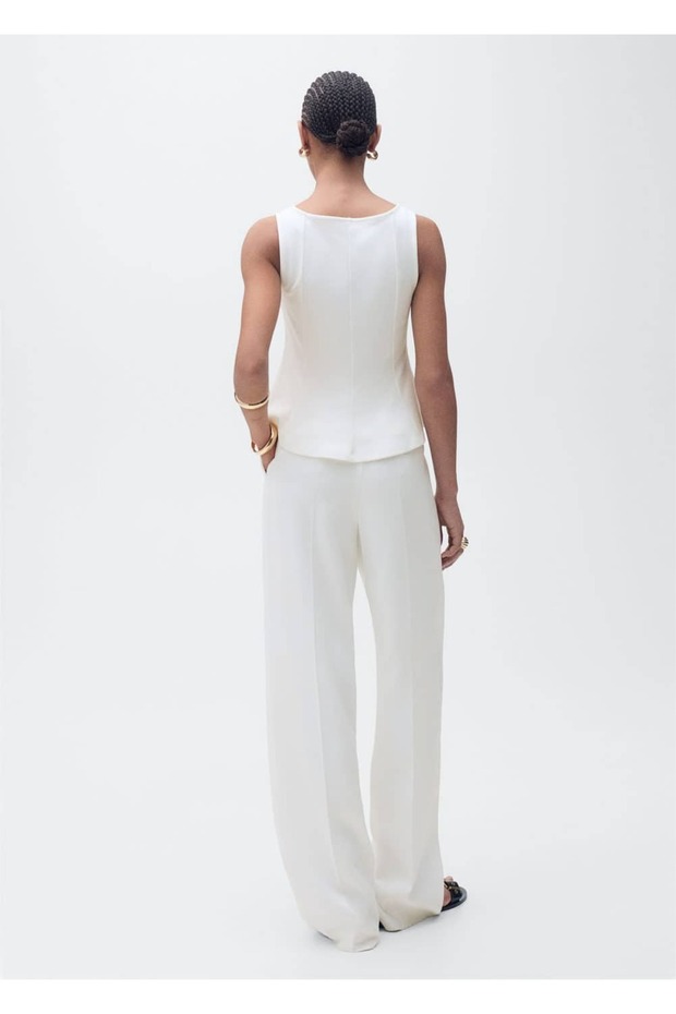 Dikiş detaylı peplum bluz - 4