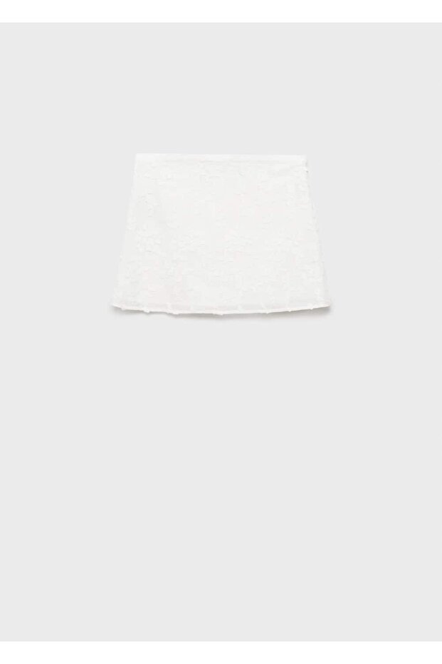 Çiçek işlemeli pamuklu etek - 3