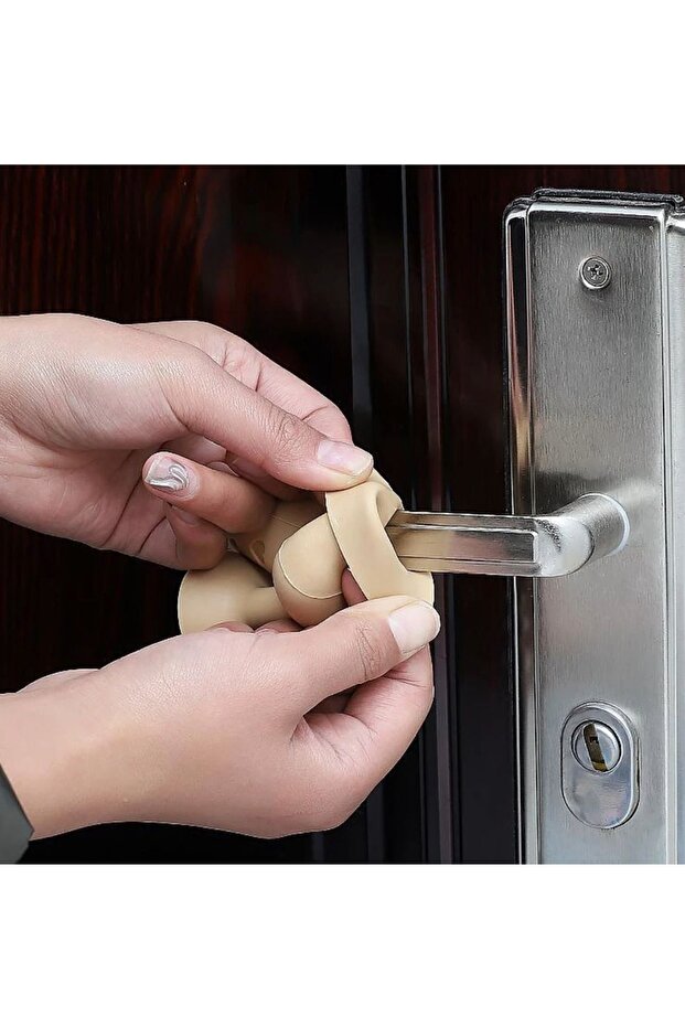 4 adet Silikon Plastik Kapı Kolu Stoperi Tamponu Koruyucu Siyah Stopu Durdurucu Tutucu Tutacağı - 2