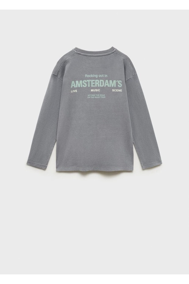 Yıkanmış Görünümlü Pamuklu Tişört - 4