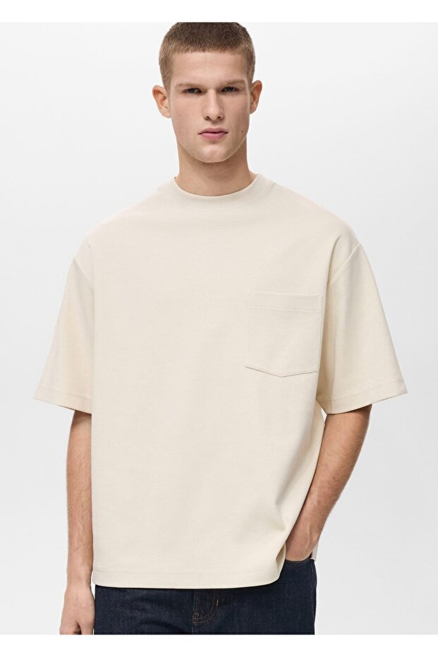 Oversize pamuklu cepli tişört - 1
