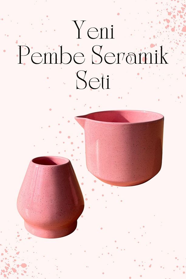 Pembe Seramik Matcha Seti - 1