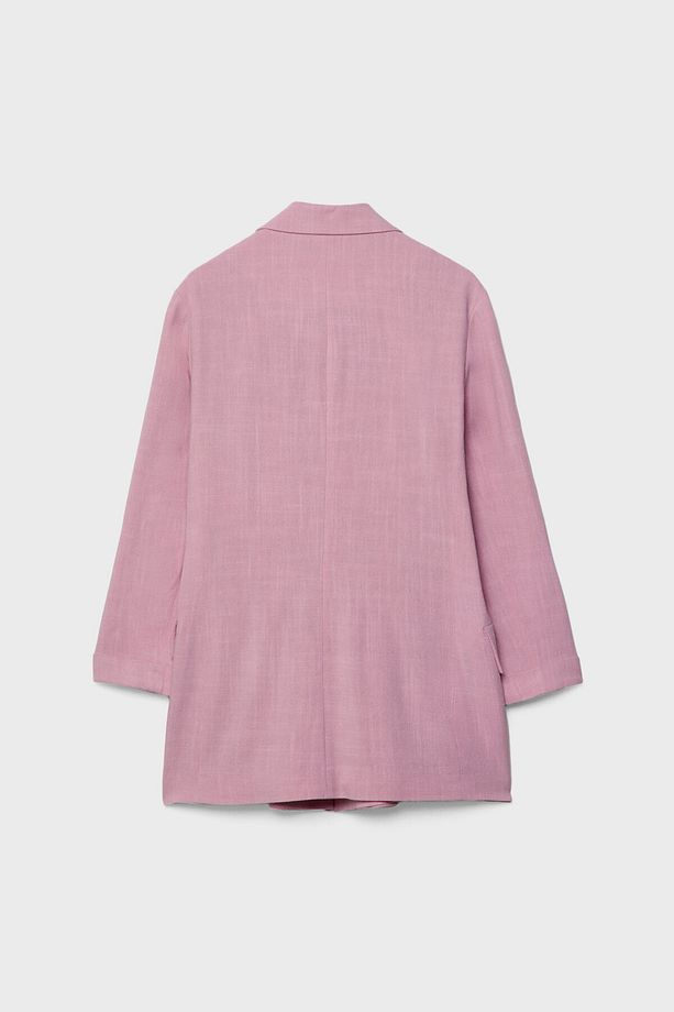 Keten karışımlı ve önü açık blazer - 6