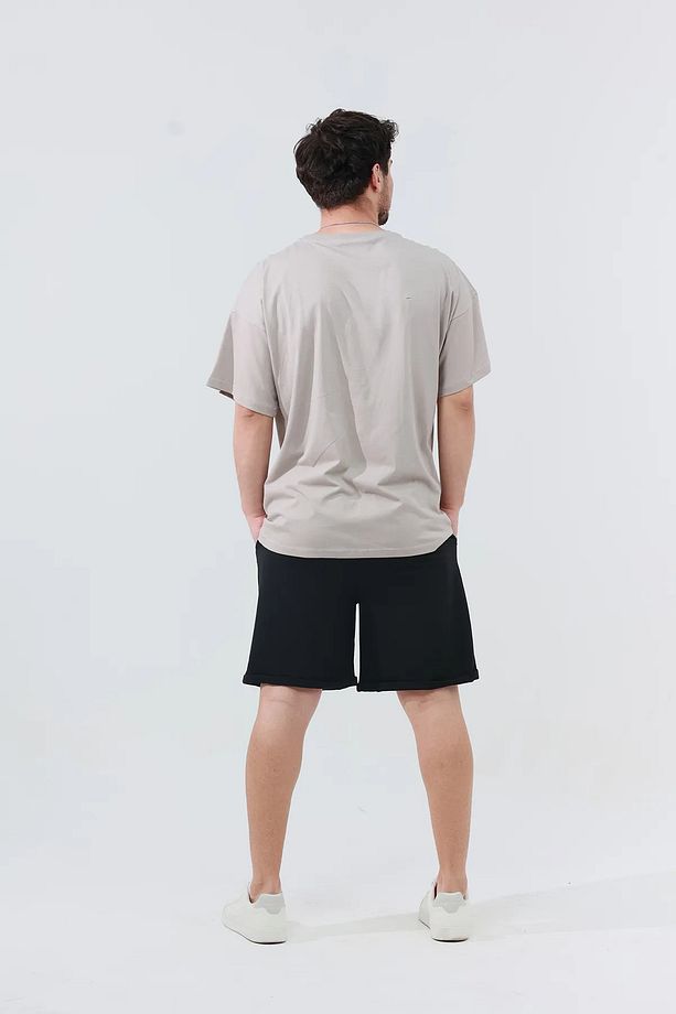 Erkek Siyah NewYork Baskılı Polyester Şort - Spor ve Günlük Kullanım İçin - 2