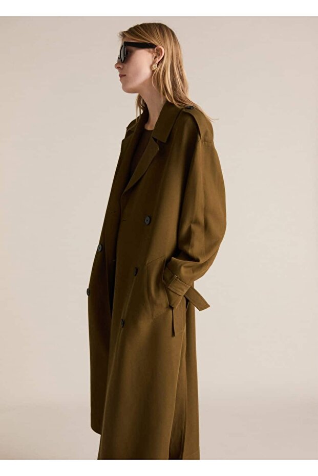 Oversize uzun lyocell trençkot - 6