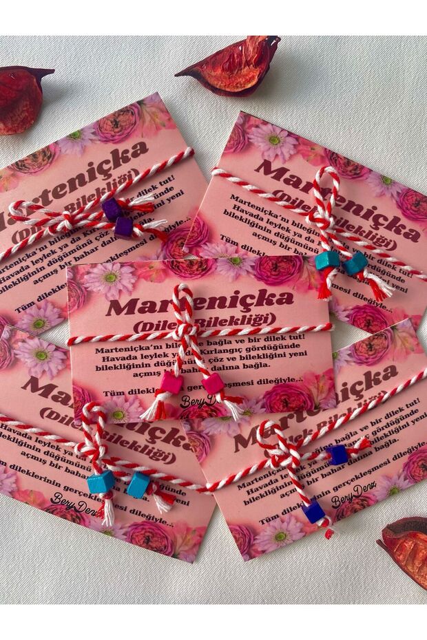 5-Piece Wooden Beaded Martenitska Bracelet