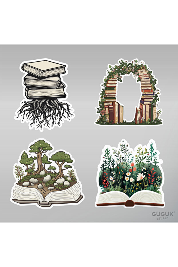 Kitap ve Bitkiler Sticker Seti - 5