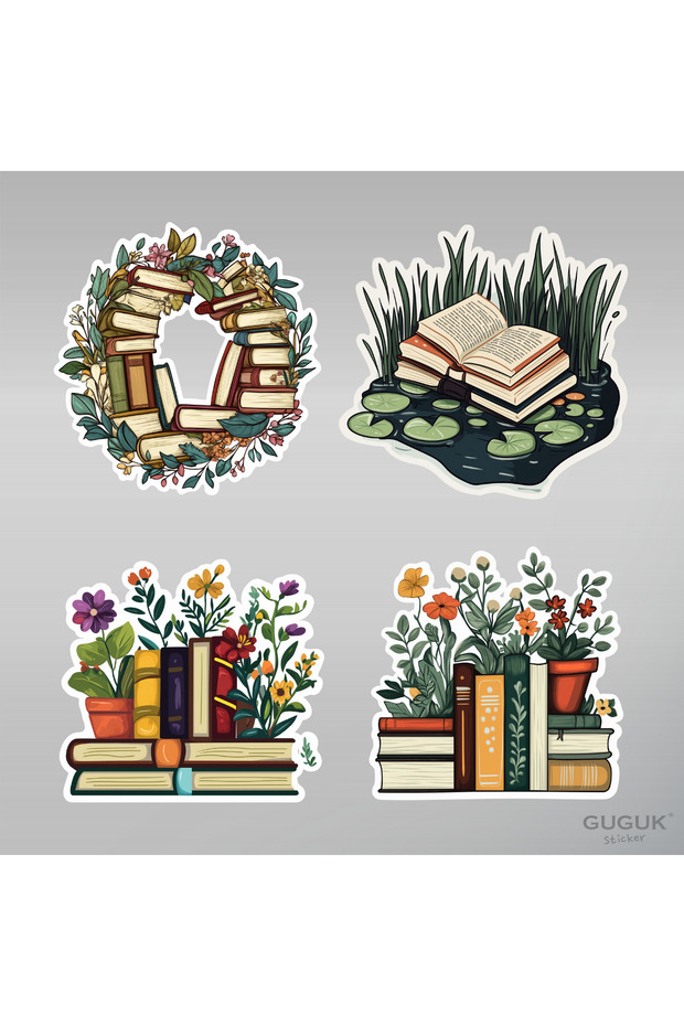 Kitap ve Bitkiler Sticker Seti - 7