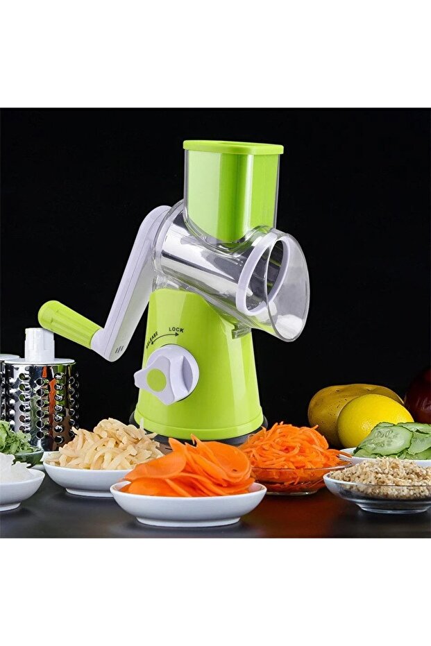 Tutma Kollu Çevirmeli Pratik Rulo Rende Drum Grater - 3