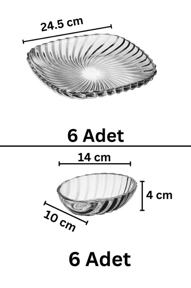 35 PARÇA SÜPER LÜX X LARGE cam kahvaltı takımı sunum tabağı seti cam kahvaltılık set - 5