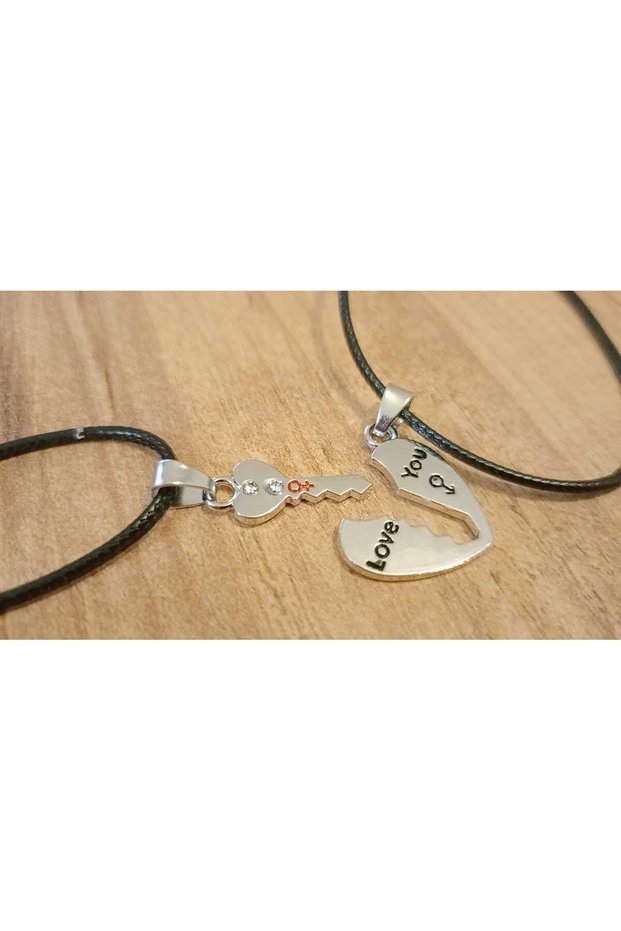 2Pcs Heart I Love You Double Stainless Steel Necklace Valentine-Mother's Day-Christmas Gift