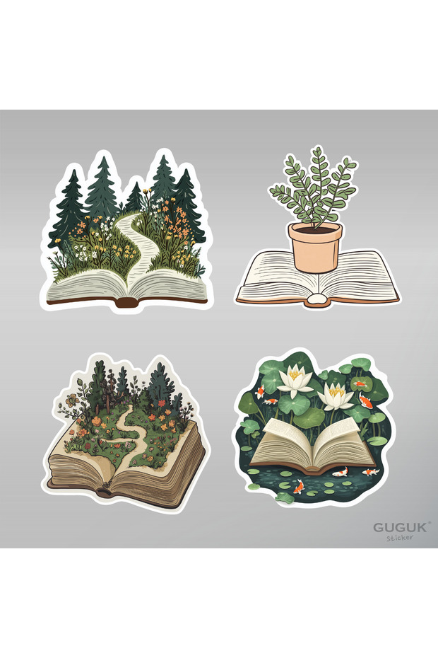 Kitap ve Bitkiler Sticker Seti - 6