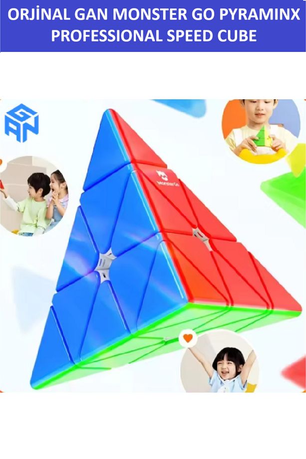 Gan Mg Pyraminx 3x3 Piramid (PYRAMID) Zeka Küpü - Profesyonel Speed Cube - Sabır Küpü - - 1