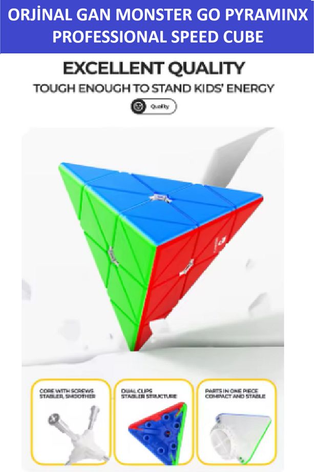 Gan Mg Pyraminx 3x3 Piramid (PYRAMID) Zeka Küpü - Profesyonel Speed Cube - Sabır Küpü - - 2