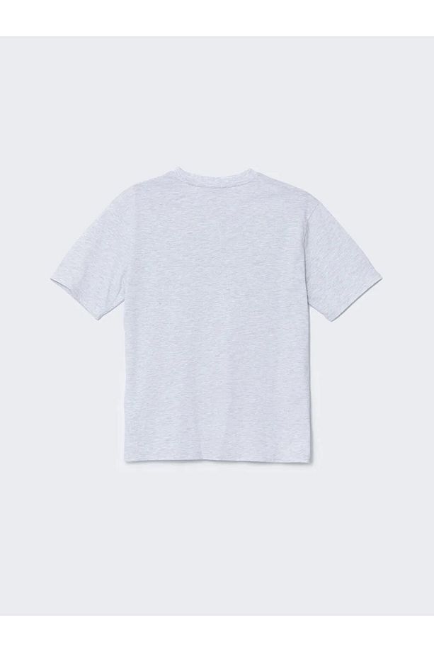 LCW Vision Gri Bisiklet Yaka Montreal Baskılı Oversize Kadın Tişört - 2