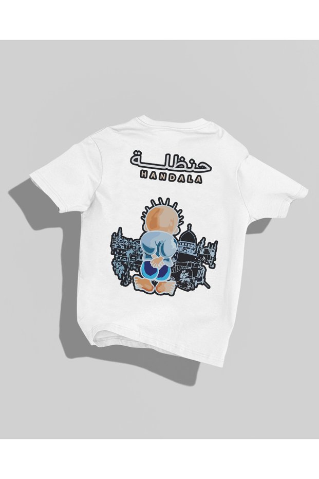 Handala Design High-Quality Compact Unisex Oversized T-Shirt with Back Print.