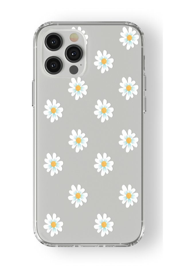 حافظة شفافة مطبوعة بتصميم زهور متوافقة مع هاتف iPhone 16 Pro Max
