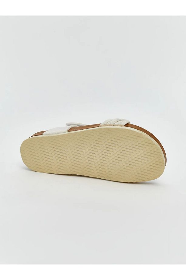 LCW STEPS Ekru Cırt Cırtlı Kız Çocuk Sandalet - 5
