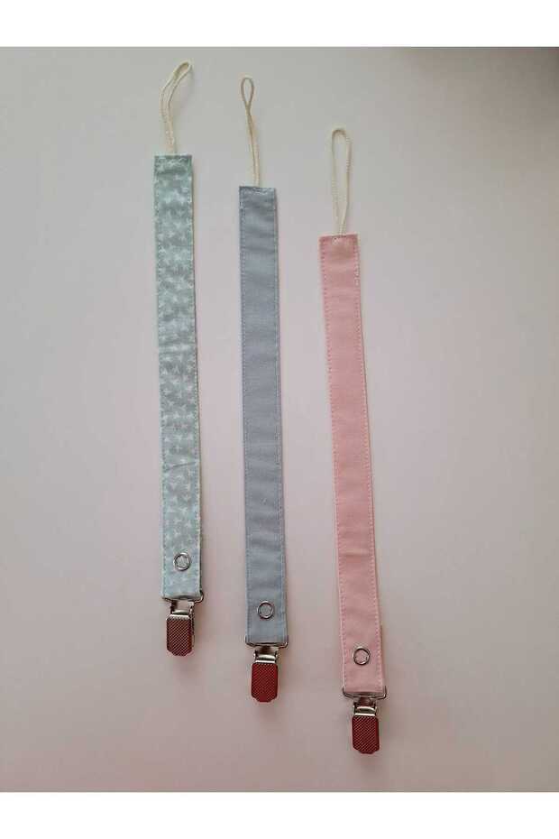 Pacifier Strap Set 3-Pacifier Chain Set of 3-Green-Blue-Pink Shades