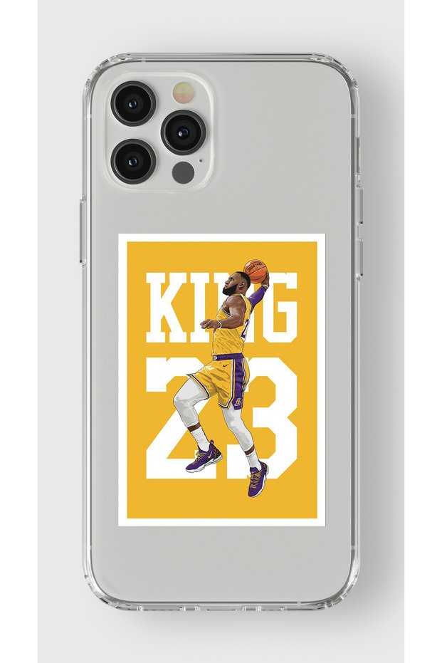حافظة شفافة مطبوعة بتصميم LeBron J متوافقة مع هاتف iPhone 16 Pro