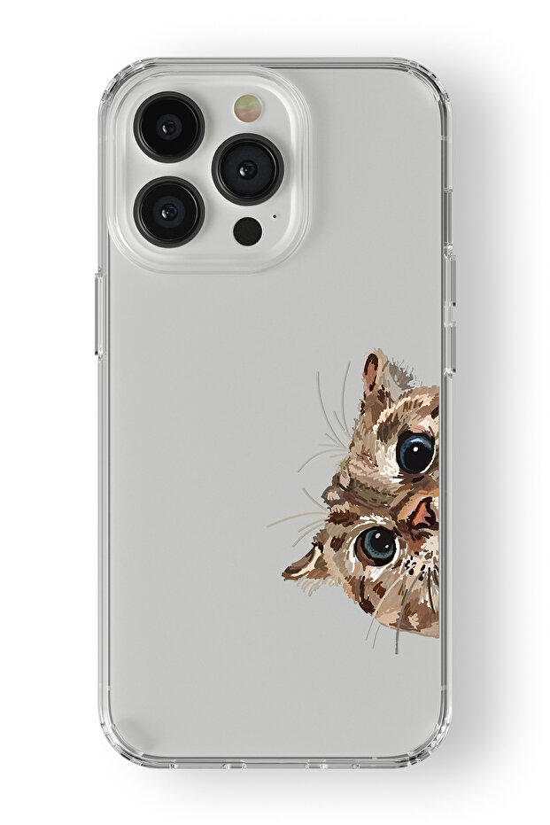 حافظة شفافة مطبوعة بتصميم قطة متوافقة مع هاتف iPhone 16 Pro Max - 1