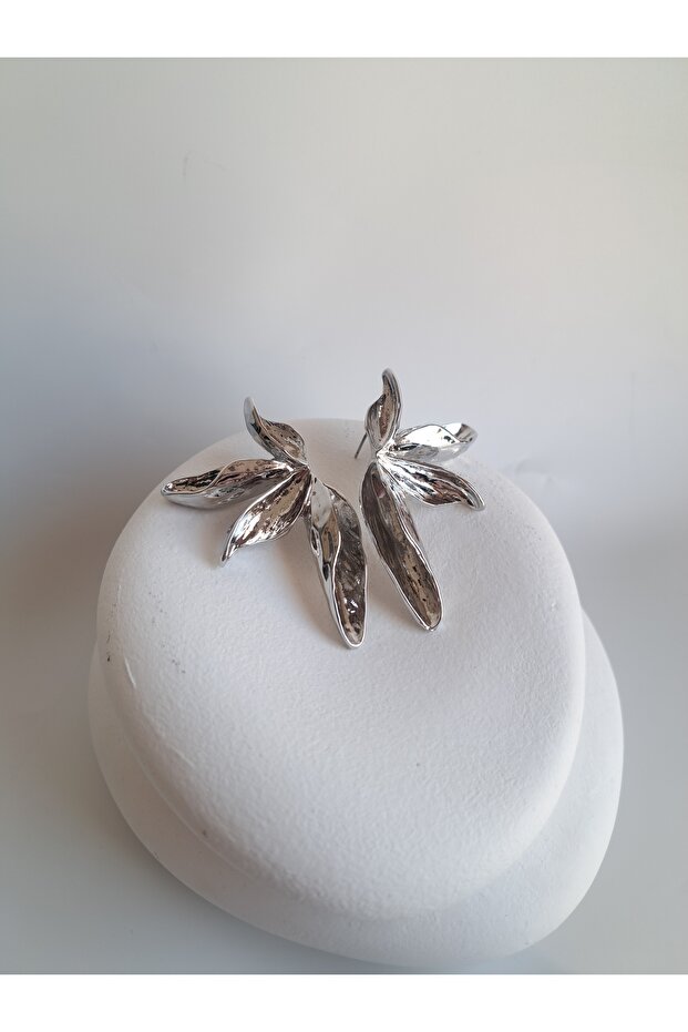 أقراط أوراق فضية - 5