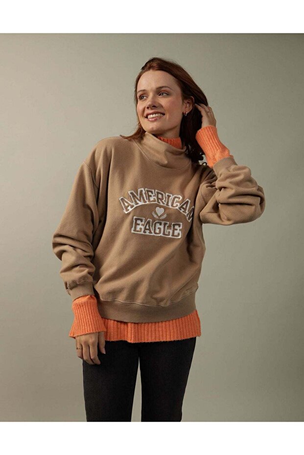 AE Mock Neck Logo Sweatshirt - 1