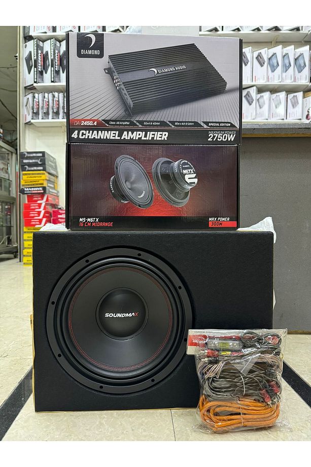 30CM SUBWOOFER 4 KANALLI ANFİ 16CM MİDRANGE KABLO SETİ - 1