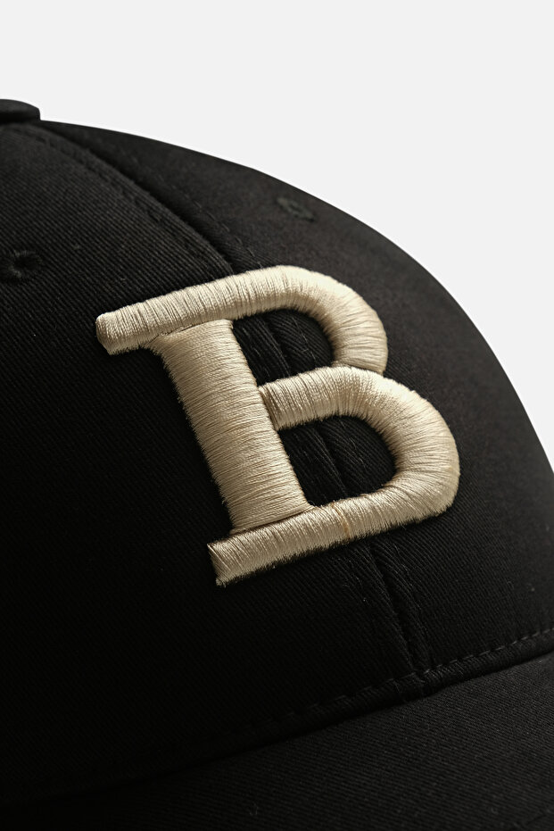 B Black Baseball Cap - 3