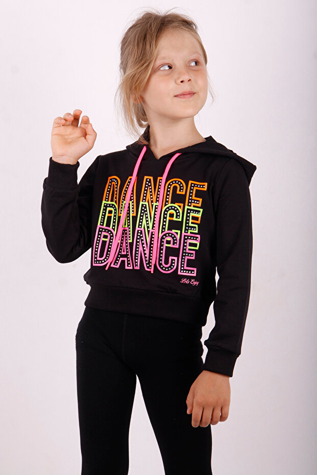 Girl's Dance Printed Hooded Sweatshirt