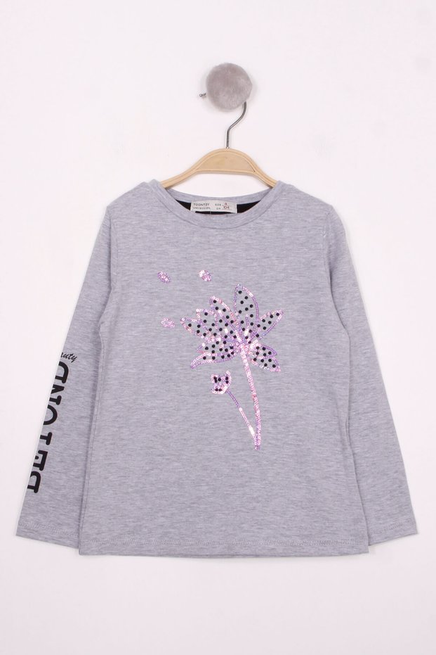Girl's Floral Embroidered T-Shirt