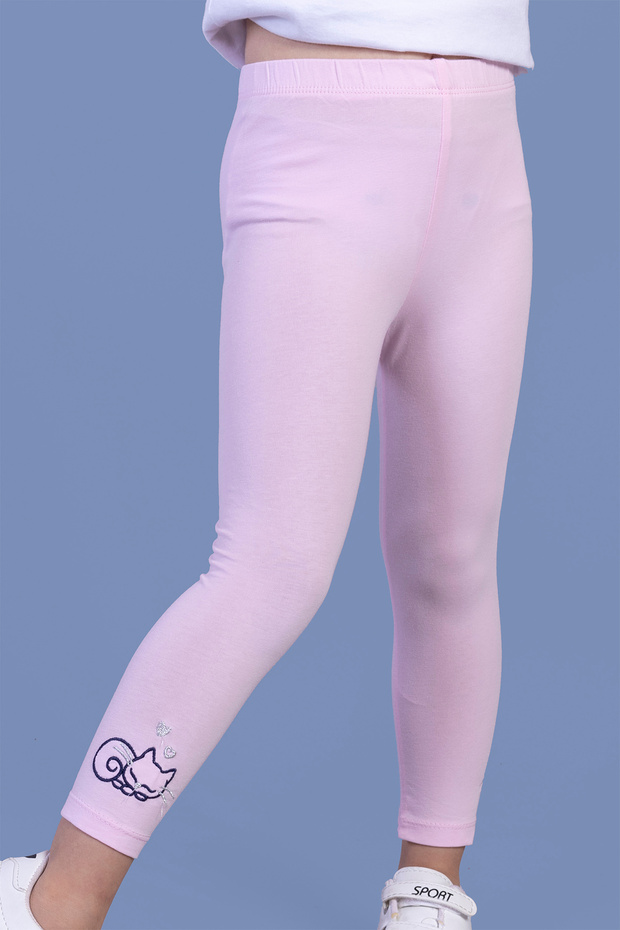 Girl's Cat Embroidered Tights