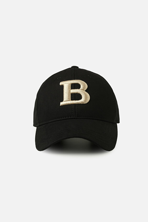 B Black Baseball Cap - 1