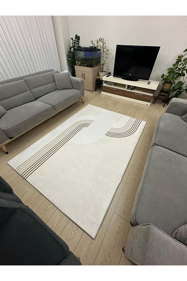 Lastikli Mikro Polar Halı Örtüsü - Yıkanabilir - Kalın Kumaş - 4m²=160x230 cm, - 4