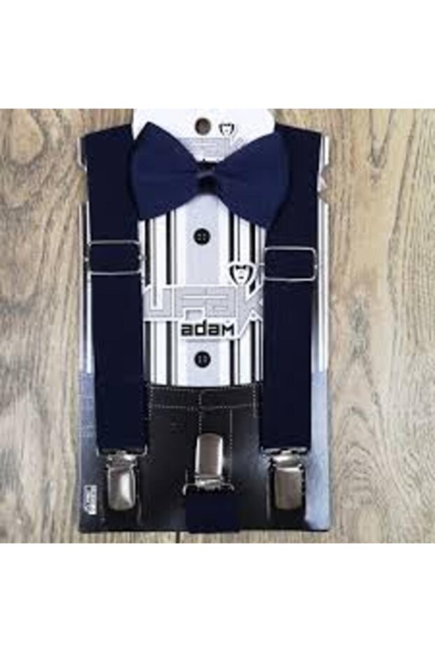 Çocuk Papyon Askı Seti Pantolon Askısı Lacivert ( 1 - 6 Yaş Için Uygundur ) - 1