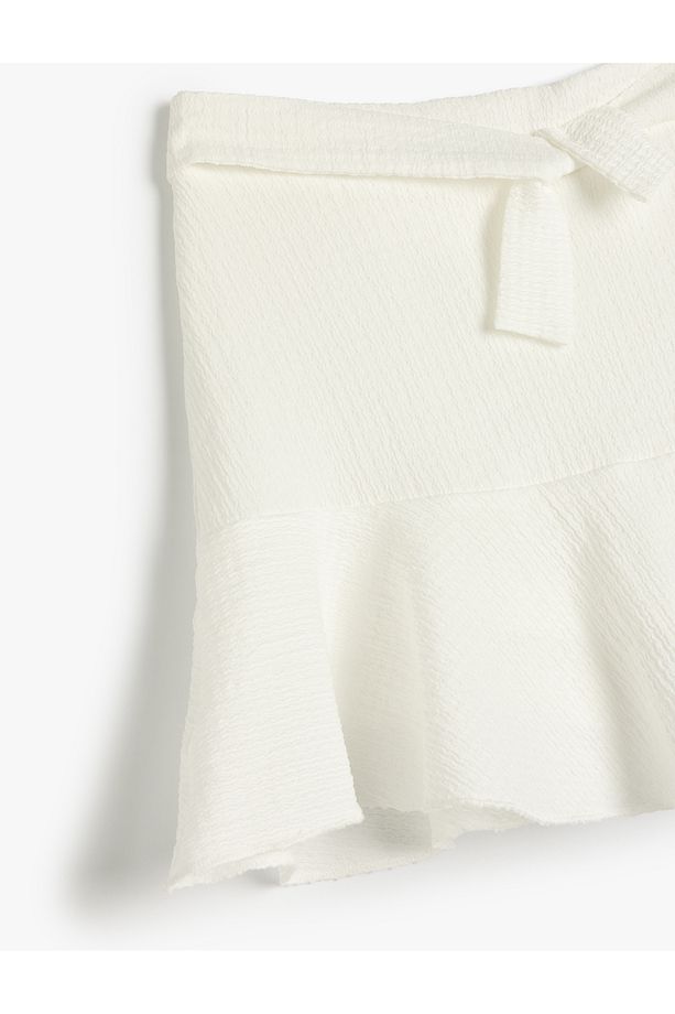 Fırfırlı Beli Lastikli Basic Şort Etek - 3