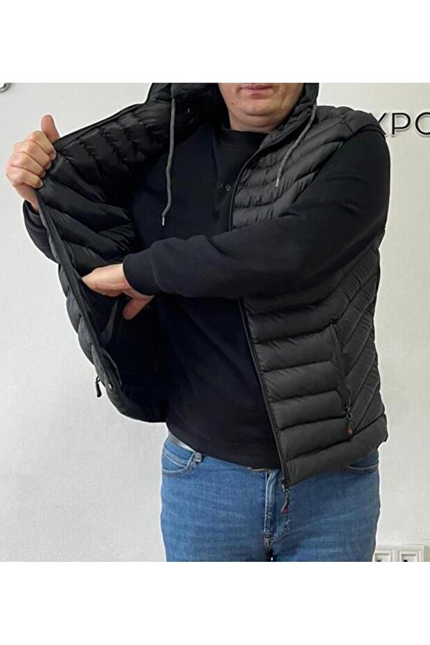 KAPÜŞONLU ŞİŞME YELEK - 4