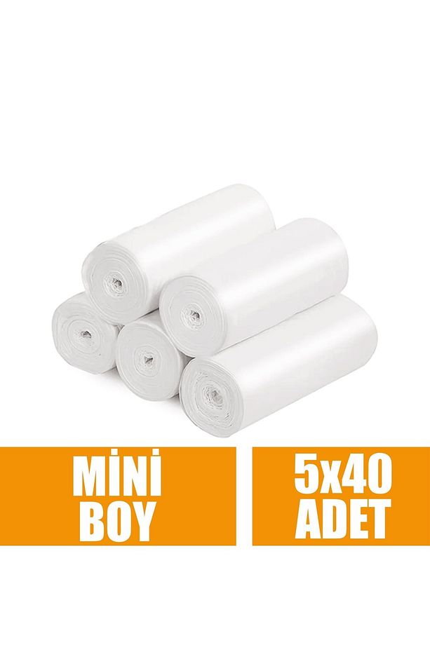 Çöp Torbası Mini Boy Küçük 40'lı 5 Rulo 40x50 Çöp Poşeti - 1