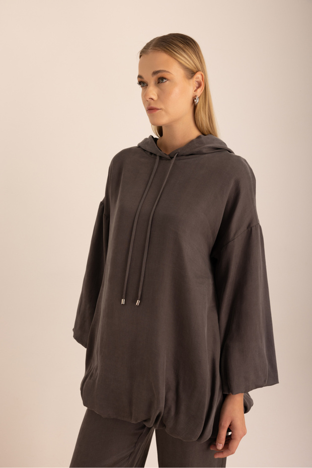 Kapuşonlu Balon Sweatshirt - 5