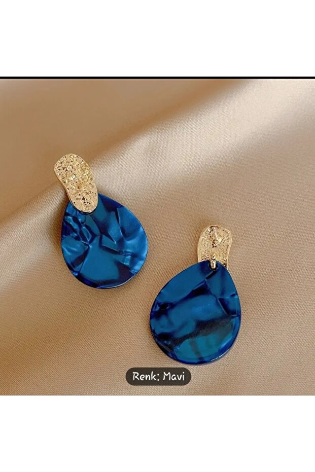 Mavi Taşlı Küpe - 1